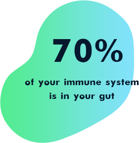 70 percent of your immune system 
is in your gut
